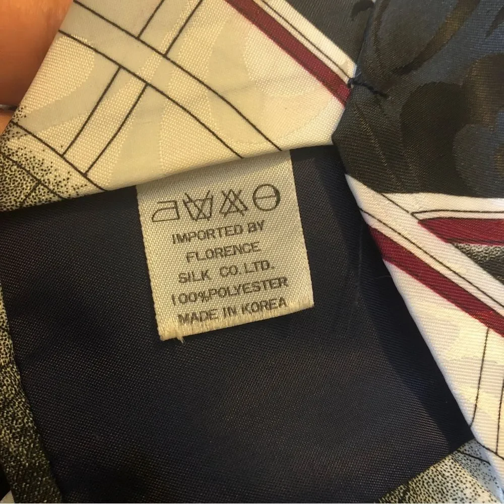 Vintage Florence Silk sports necktie baseball‎ black men's tie